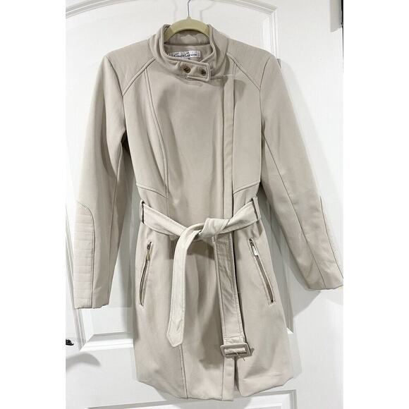 Kenneth Cole New York Beige Belted Trench Coat Women’s XS Classic Chic - Picture 8 of 12
